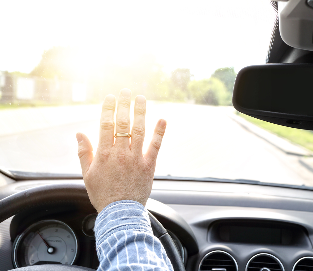 driver blinded by a bright light