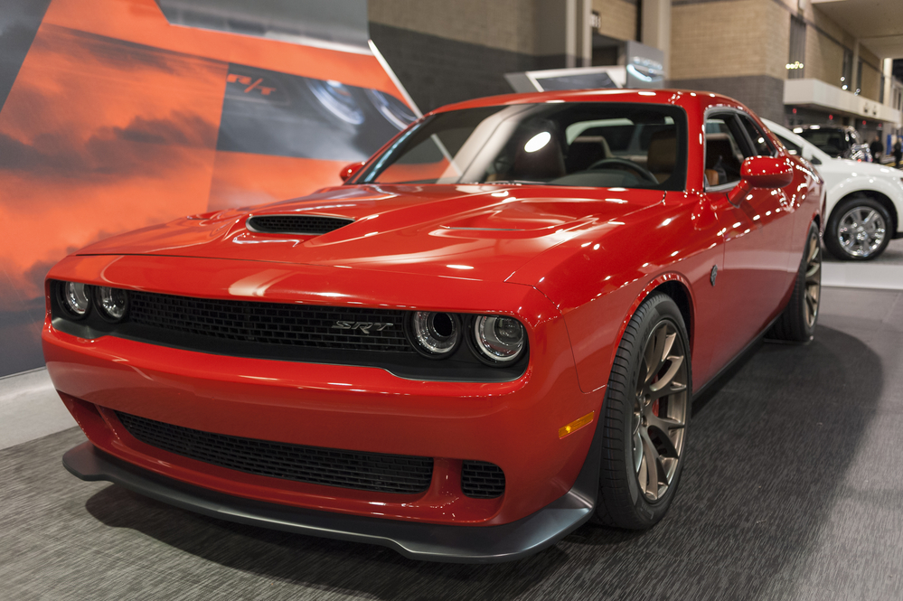 Dodge Challenger SRT Hell Cat on display during the 2015 Charlotte International Auto Show at the Charlotte Convention Center in downtown Charlotte