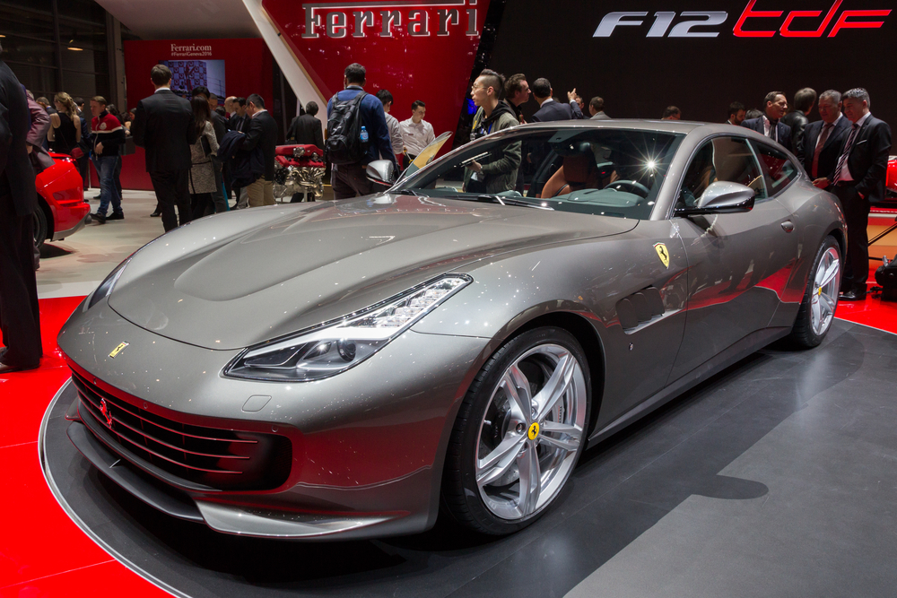 Ferrari F12tdf Berlinetta shown at the 86th International Geneva Motor Show in Palexpo, Geneva