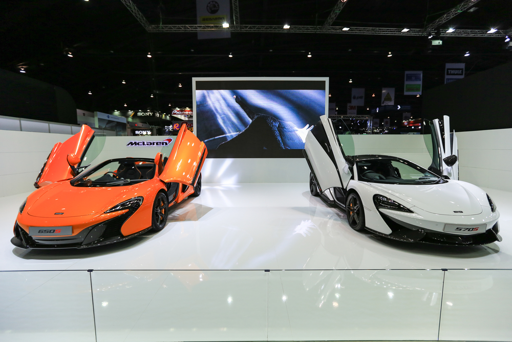 Nonthaburi, THAILAND March 31, 2016 : MCLaren super car on display at The 37th Bangkok International Thailand Motor Show 2016.