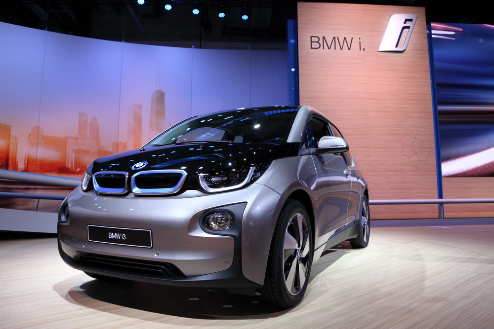 International Motor Show in Frankfurt, Germany. New BMW i3 Electric Car at the 65th IAA in Frankfurt, Germany on September 17, 2013
