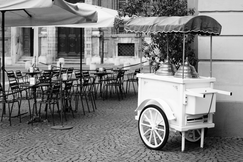 vintage ice cream cart