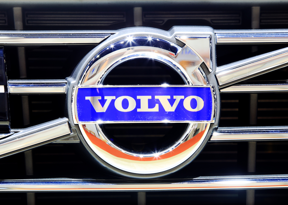 logo of Volvo on bumper