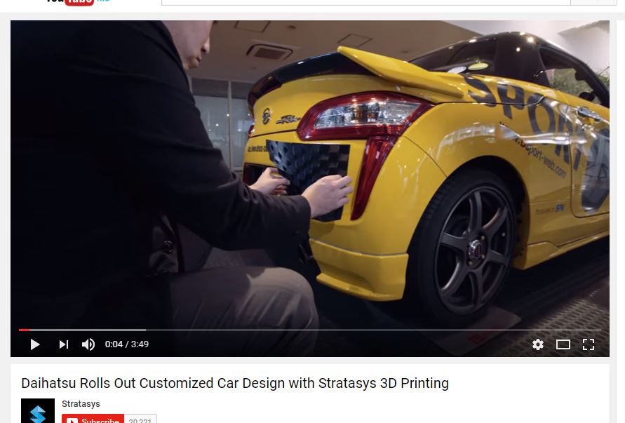 Daihatsu and Stratasys 3D printing car skin