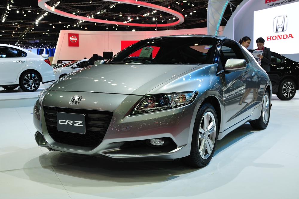 NONTHABURI - March 25: New Honda CR-Z on display at The 35th Bangkok International Motor show on March 25, 2014 in Nonthaburi, Thailand.