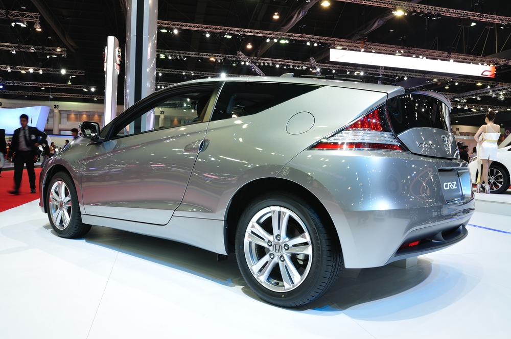 NONTHABURI - MARCH 25: Honda CR-Z on display at The 35th Bangkok International Motor show on MARCH 25, 2014 in Nonthaburi, Thailand.