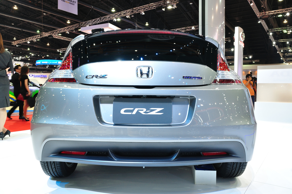 NONTHABURI - MARCH 25: Honda CR-Z on display at The 35th Bangkok International Motor show on MARCH 25, 2014 in Nonthaburi, Thailand.