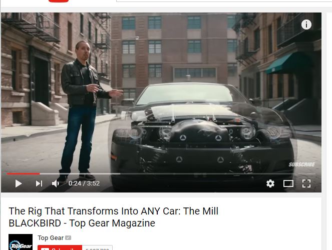 Captura de pantalla de YouTube de Mill Blackbird, Topgear