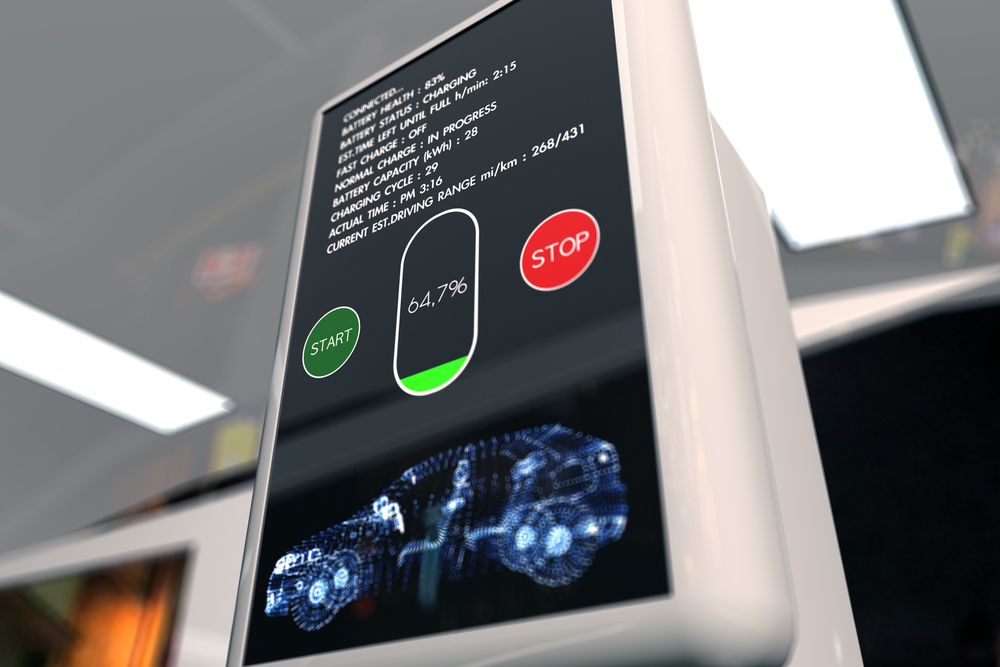 Electric Vehicle Charging Station 3D Illustration