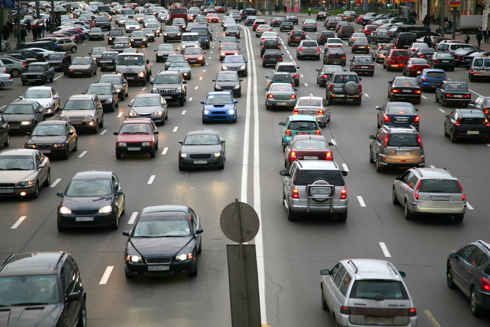 many cars on road