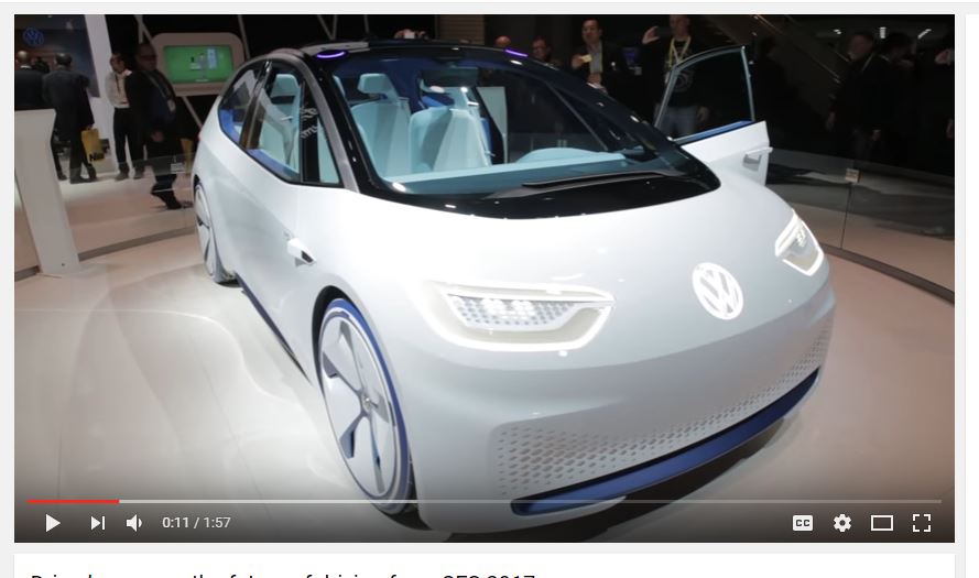 White Volkswagen self driving car