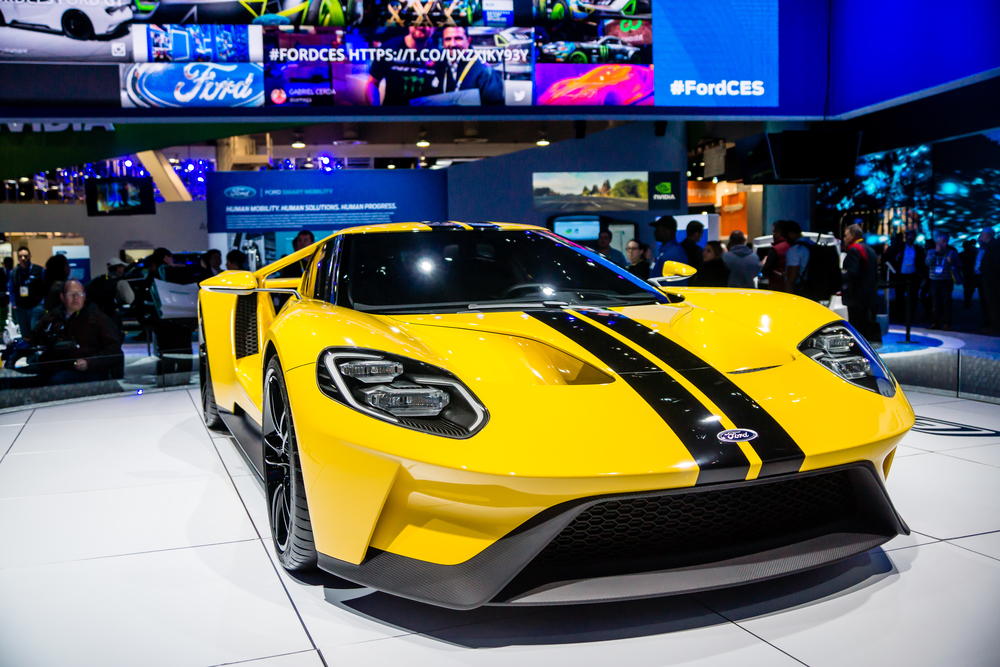 Las Vegas, NV, Jan. 9, 2017: Ford Motor Company displays the new GT-600 hp supercar at the 2017 Consumer Electronics Show (CES).