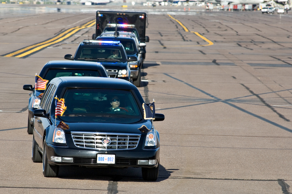 PHOENIX, AZ Ð MAY 13: President Barack Obama's limousine arrives at Phoenix Sky Harbor Airport on May 13, 2009 in Phoenix, AZ.