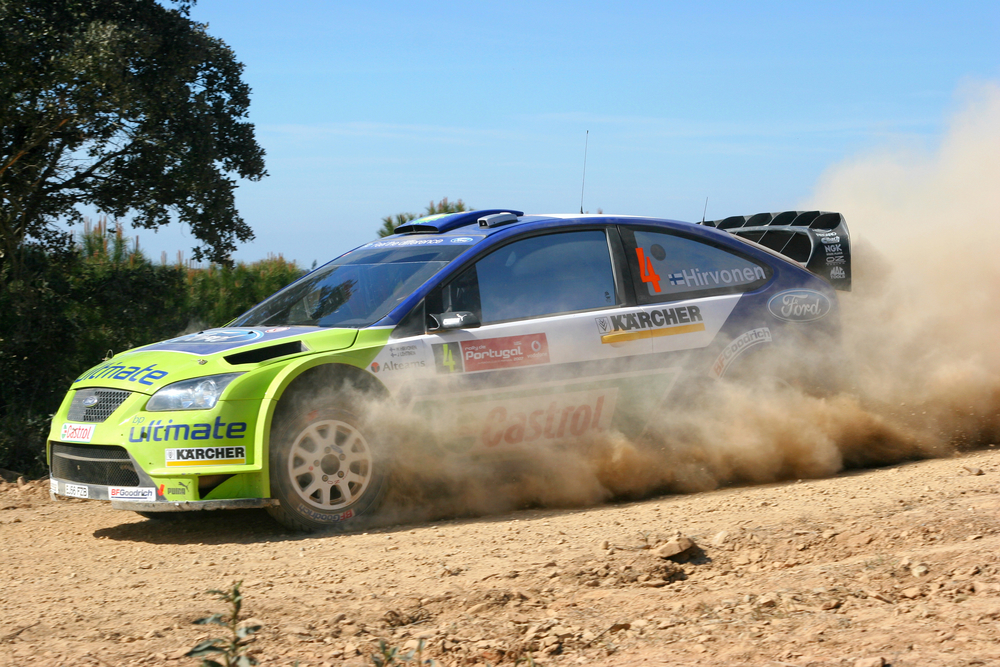 Ford World Rally Car compitiendo en el Rally de Portugal 2007