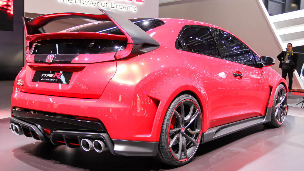 Geneva, Switzerland - March 2, 2014: 2014 Honda Civic Type R Concept presented on the 84th International Geneva Motor Show