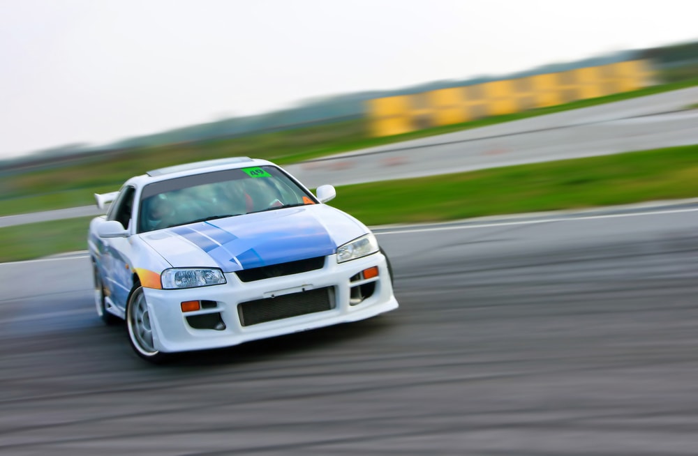 car on summer track