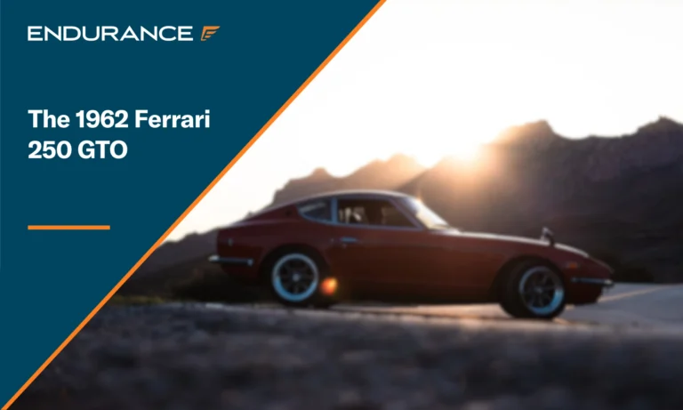 Red Vintage Car on Southern California mountain