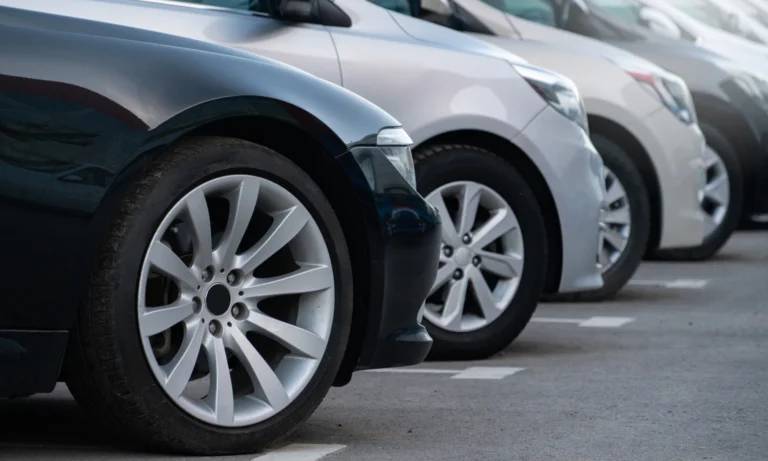 Vehicles in a parking lot