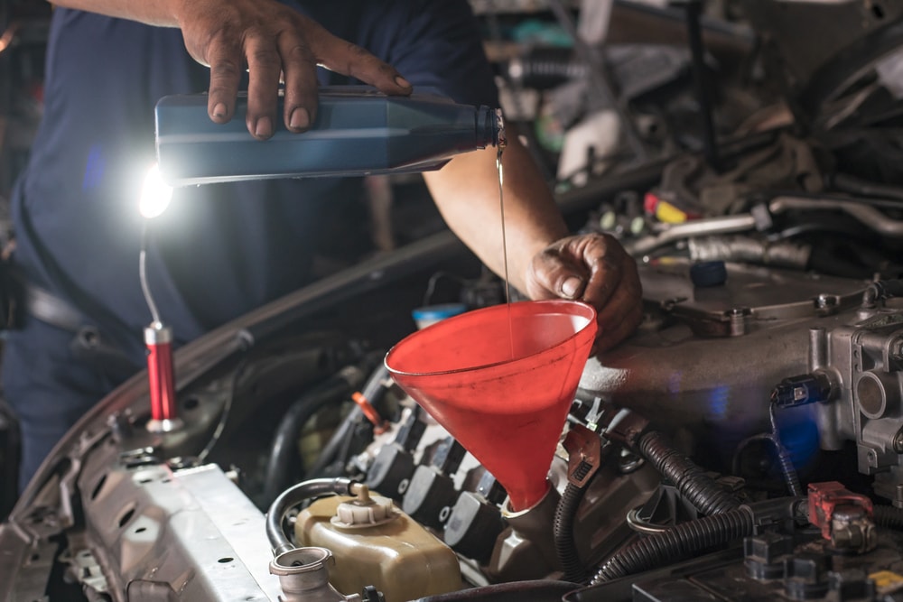 changing oil on an older car