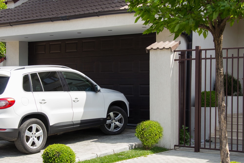 cars on a driveway