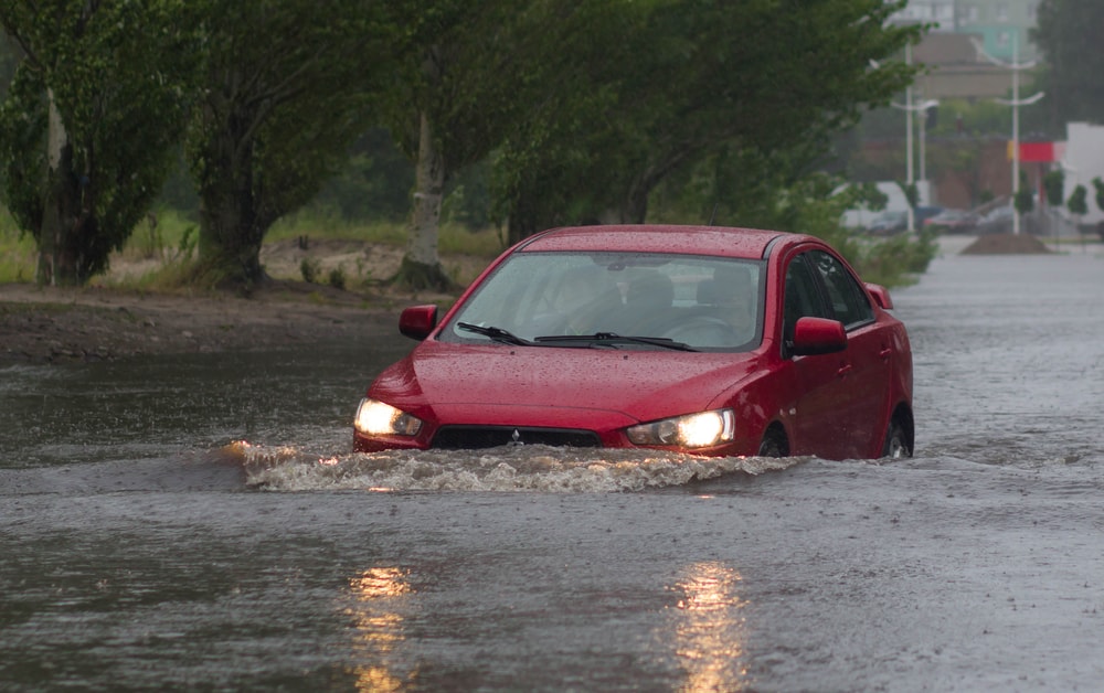 hurricane flooded road