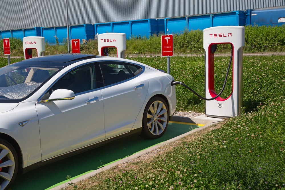 tesla supercharging station