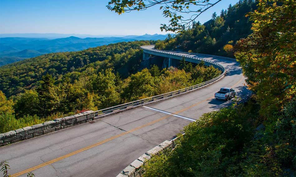 Part of the Blue Ridge Parkway road.