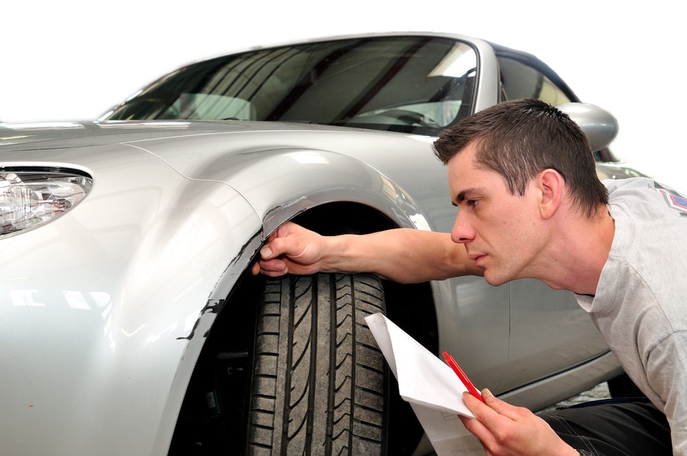 inspecting a car