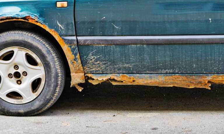 Rust forming on a car.