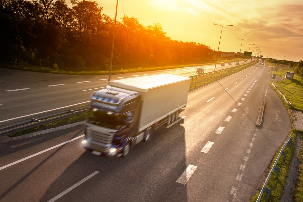 truck on a highway