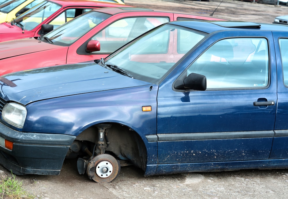 cars with stolen wheels