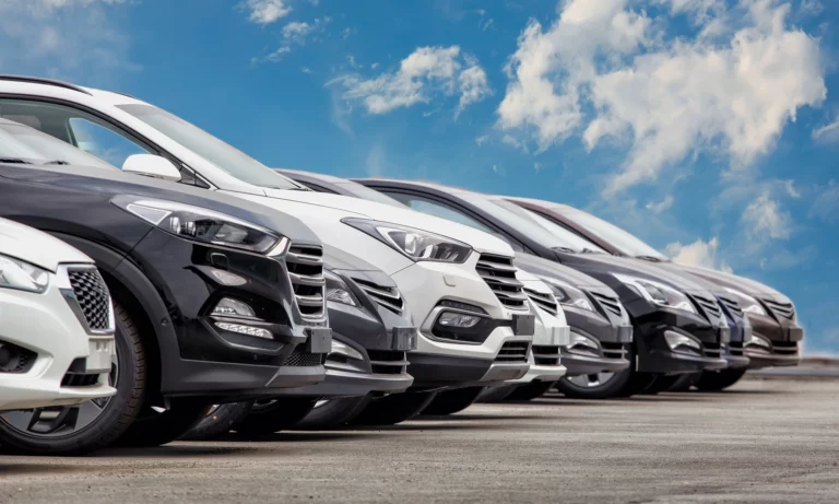 Cars for sale in a lot