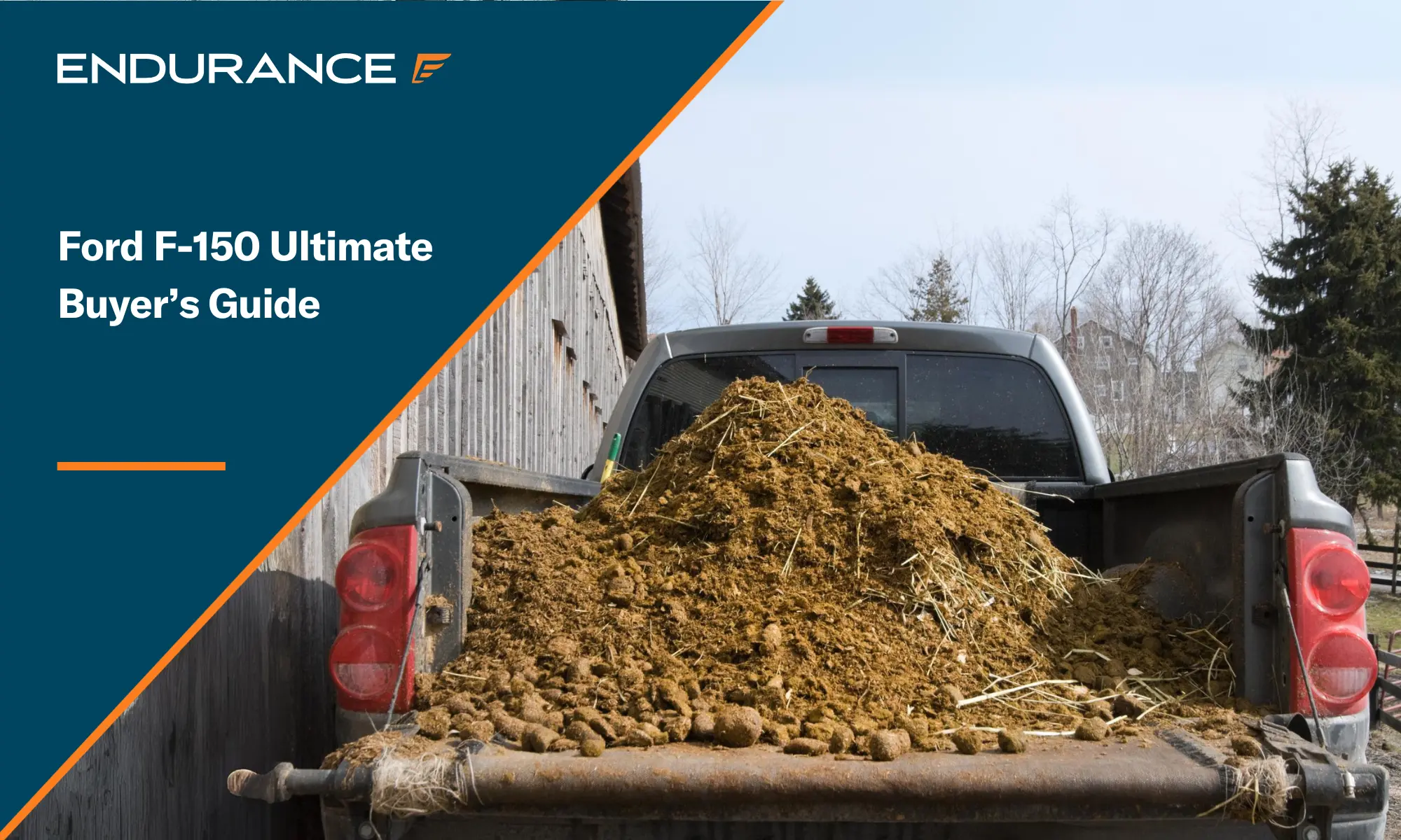 Pickup truck loaded and ready to leave the barn