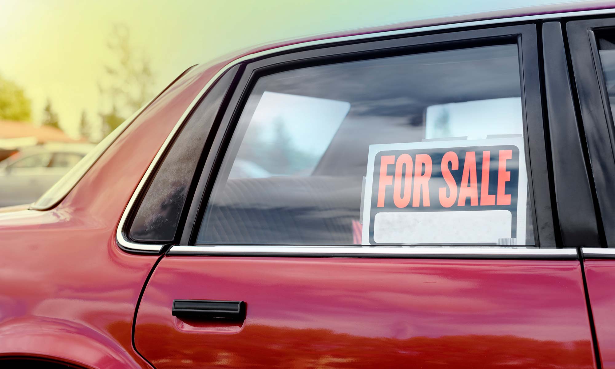 A red car with a