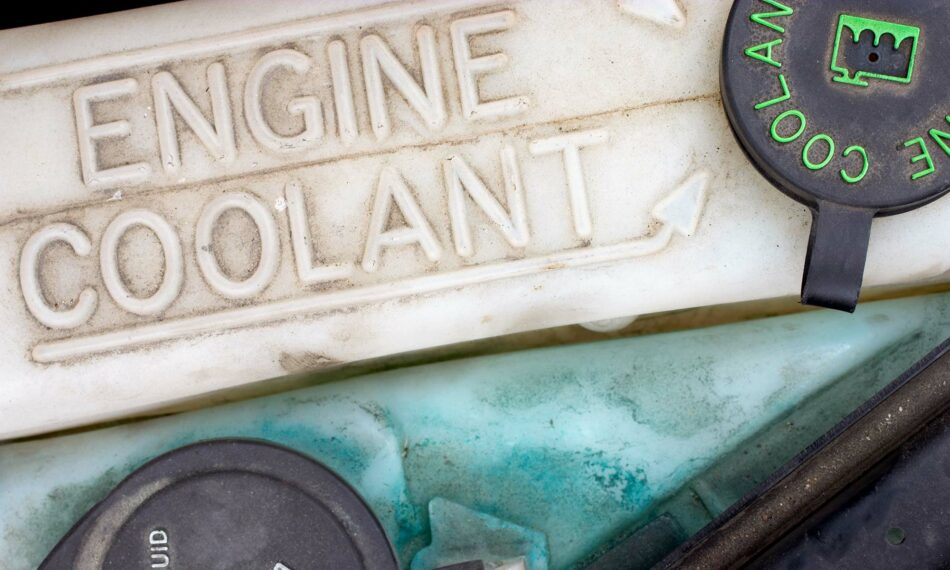 Engine coolant tank.