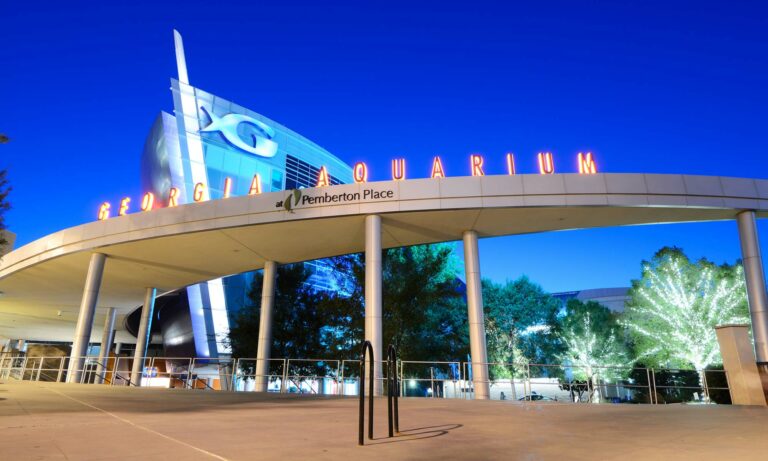 The entrance to the Georgia Aquarium in Atlanta.