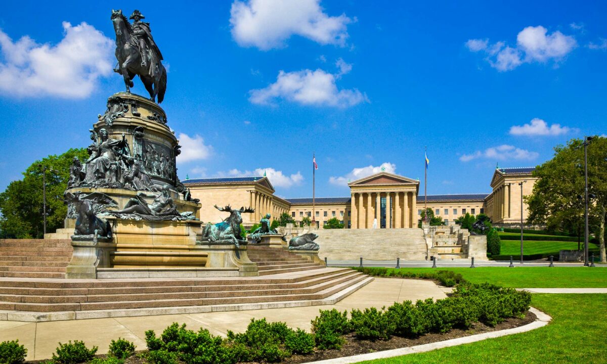 The outside view of the Philadelphia Museum of Art.