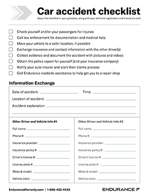 An image of a car accident checklist.