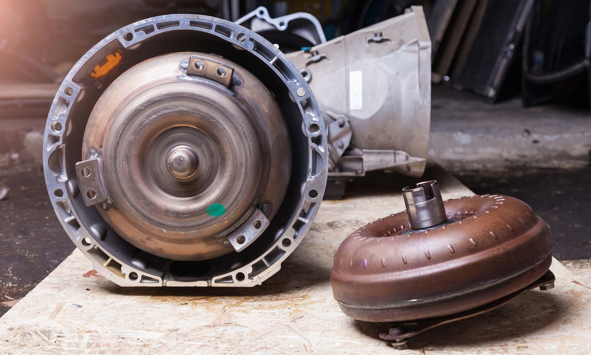 A close up of a car's torque converter.