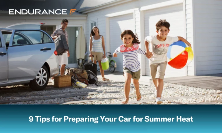 A young brother and sister run toward the camera while their parents unpack their vehicle at a vacation home.