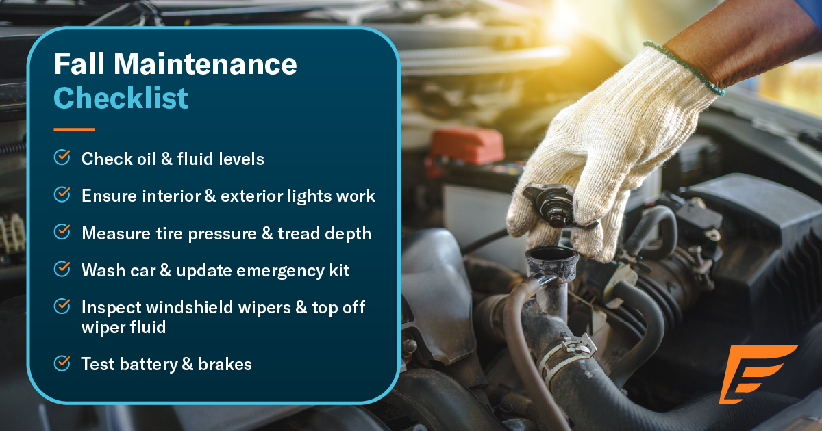 A checklist of car maintenance you should do before fall.