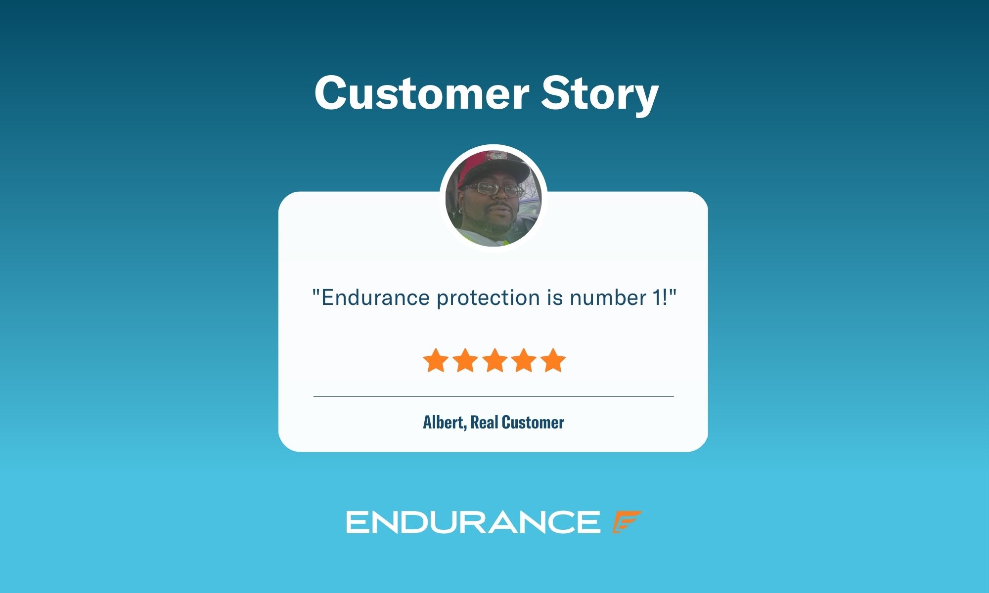 Reseña de la garantía Endurance de un cliente real llamado Albert