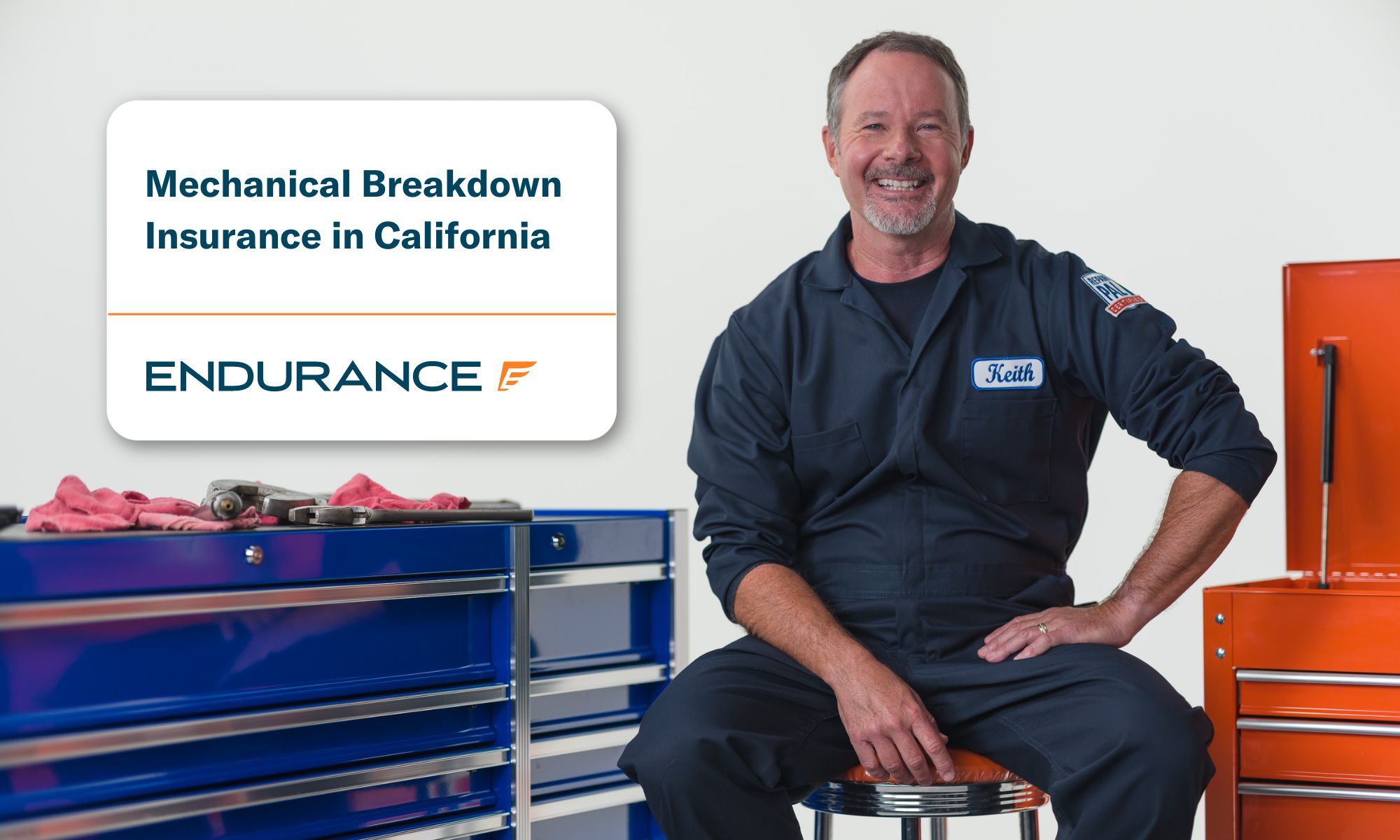 Mechanic with a graphic that highlights mechanical breakdown insurance