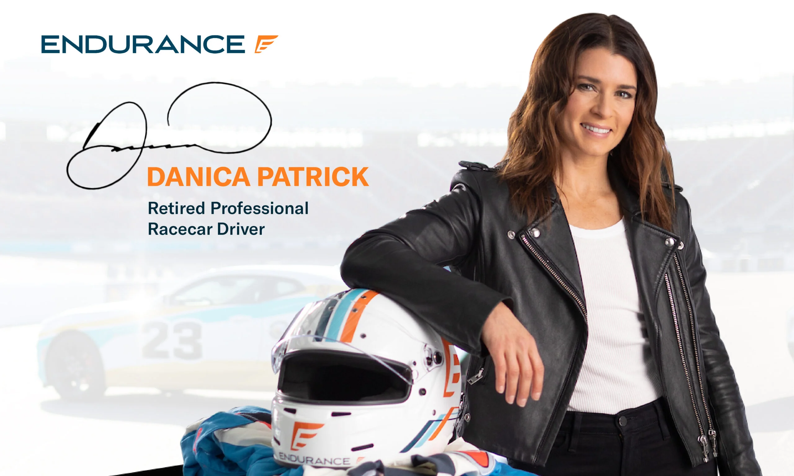 Danica Patrick posing for her partnership with Endurance