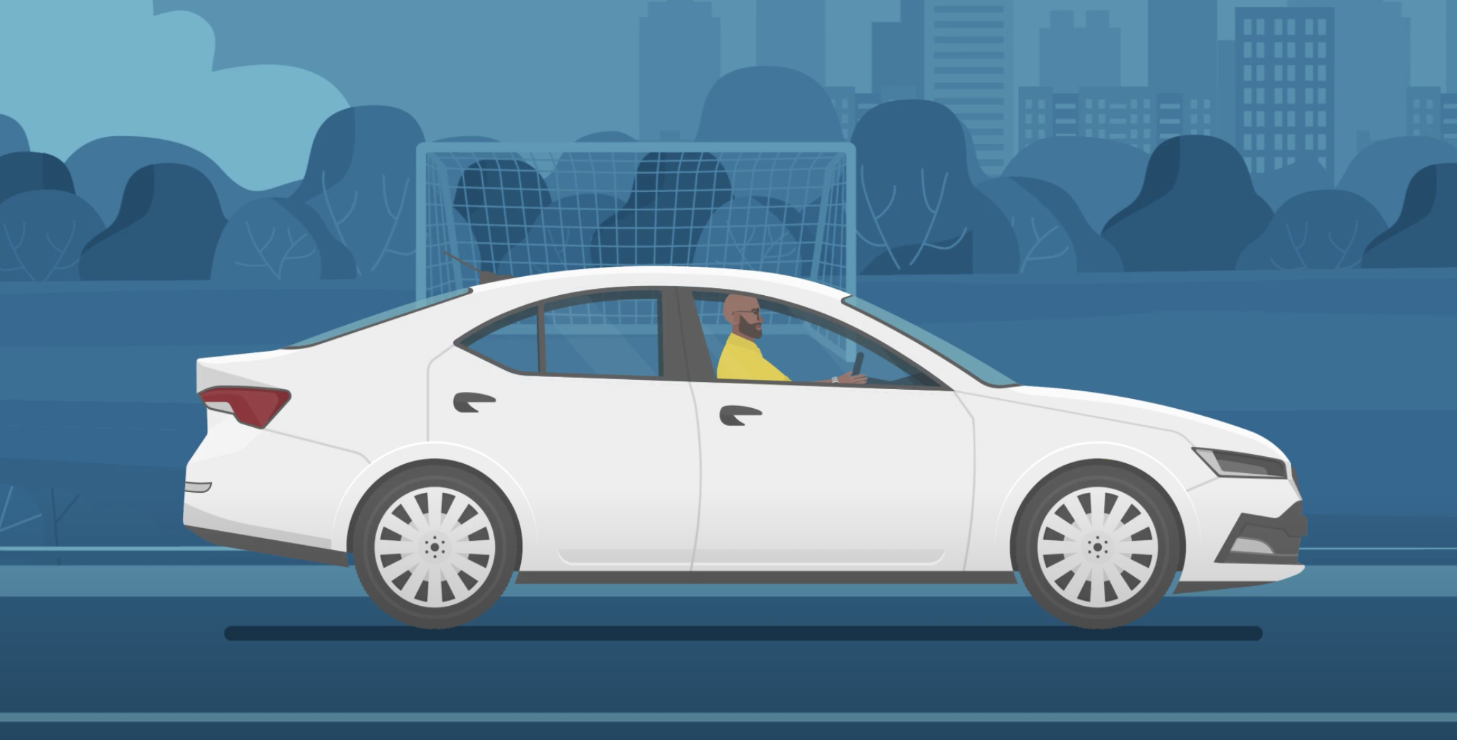 Animation of Person Driving