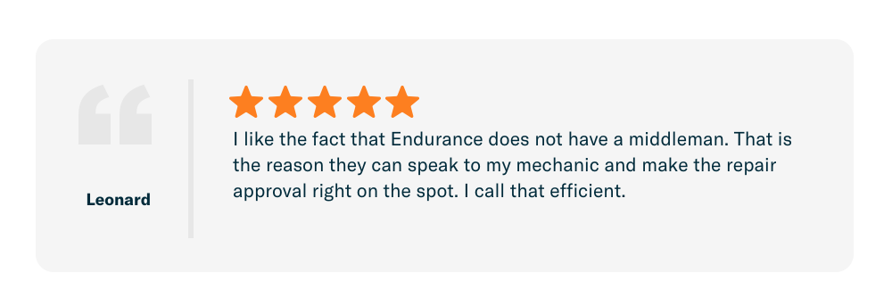 Another testimonial from an Endurance consumer
