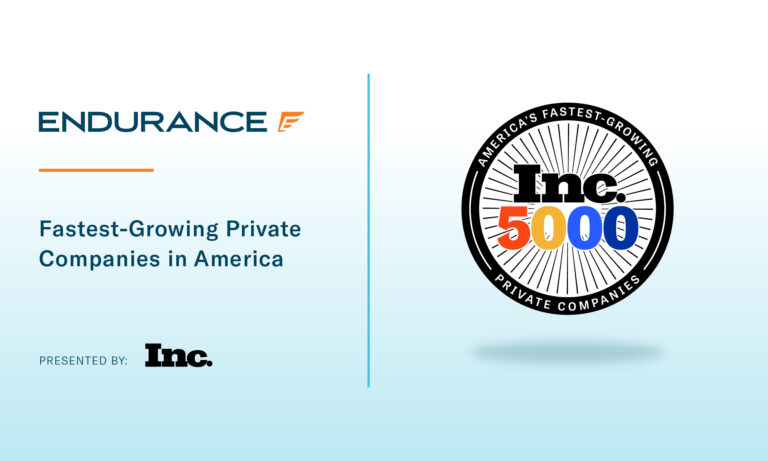 Endurance award for the Inc. 5000 Fastest Growing Companies