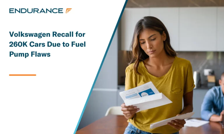 Woman at home looking worried getting a recall notice on her car