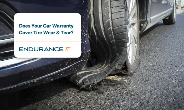 Damaged tire after an explosion at high speed