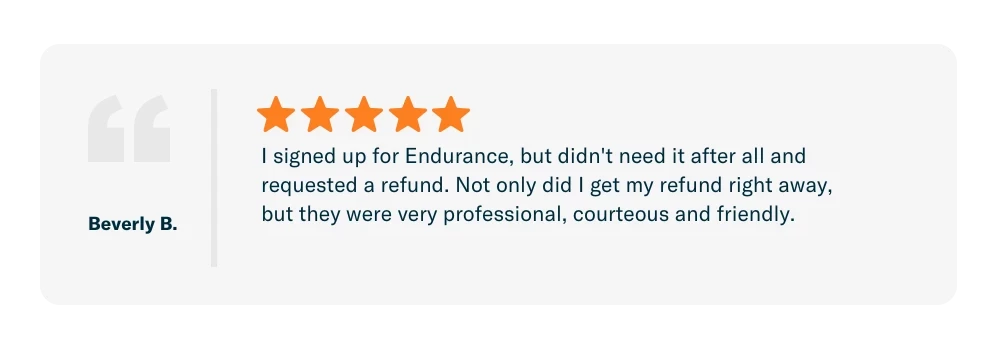 Beverly's review about Endurance Warranty
